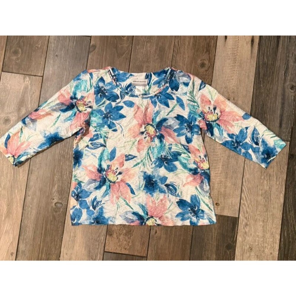Vintage Y2k Alfred Dunner Floral Bedazzled Top